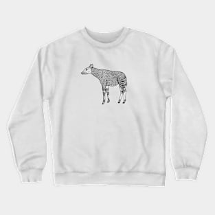 Okapi Ink Art - hand drawn African animal design - black and white Crewneck Sweatshirt